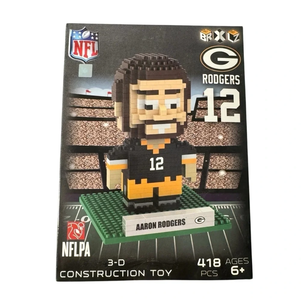 Aaron Rodgers BRXLZ 3D Construction Toy Green Bay Packers NFL 418 PCS Ages 6+